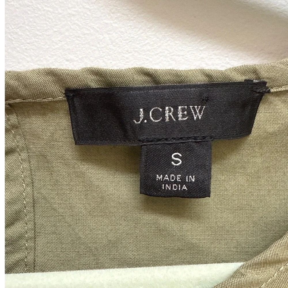 J.Crew Puff Sleeve Blouse Womens S Olive‎ Green Modern Casual